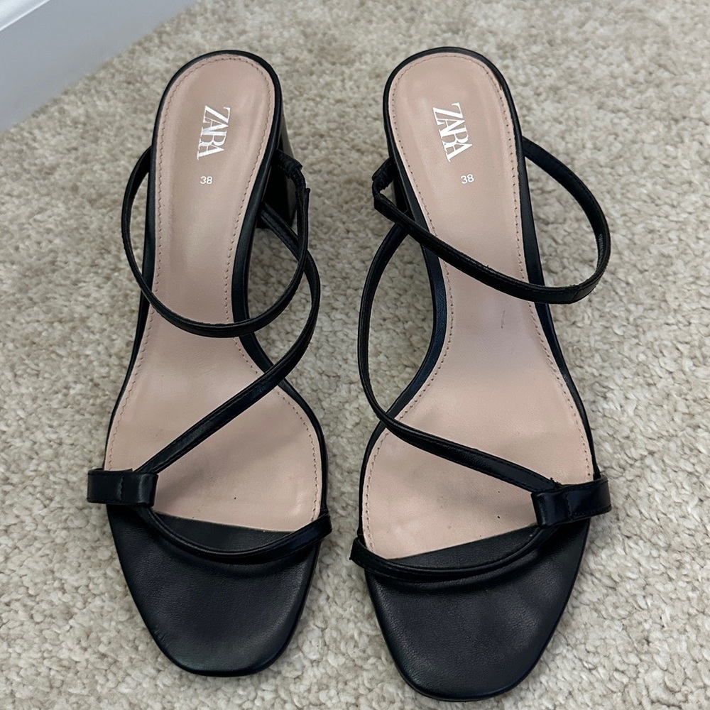 Zara Shoes Black Heels Size 38
